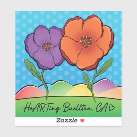Vinyl Sticker - California Poppies - Buellton.Art (Blatt)