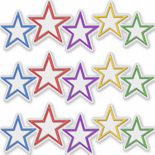 Vinyl Sticker - Farbige Sterne (Vorderseite)