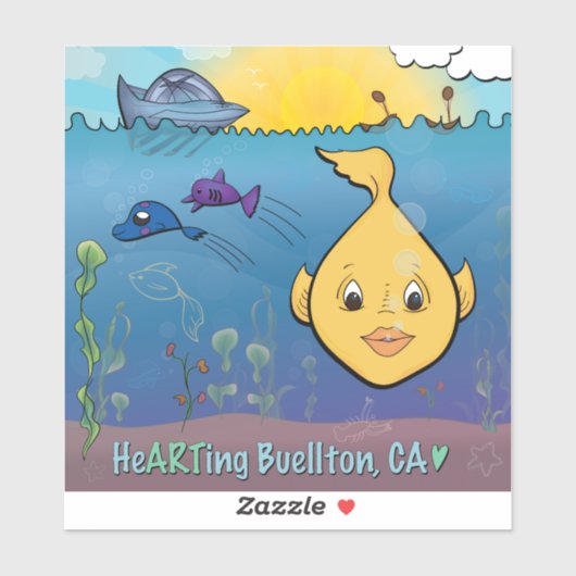 Vinyl Sticker - Goldie Fish - Buellton.Art (Blatt)