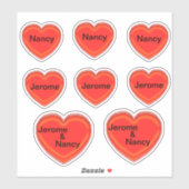 Vinyl Sticker - Herz und Namen (Blatt)