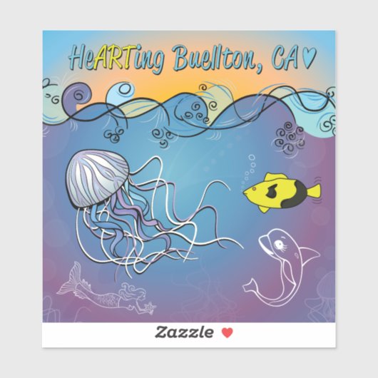 Vinyl Sticker - Jelly Waves - Buellton.Art (Blatt)