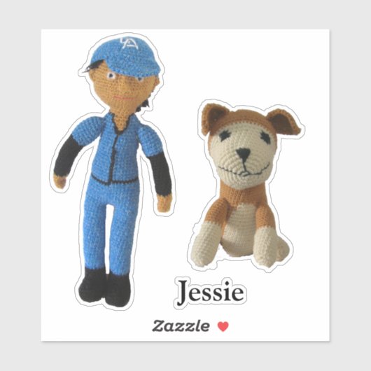 Vinyl Sticker - Junge und Hund (Blatt)