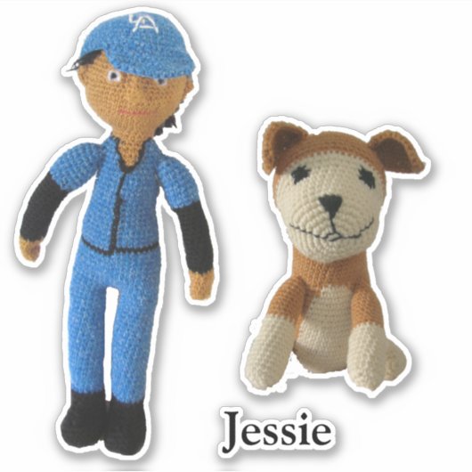 Vinyl Sticker - Junge und Hund (Vorderseite)