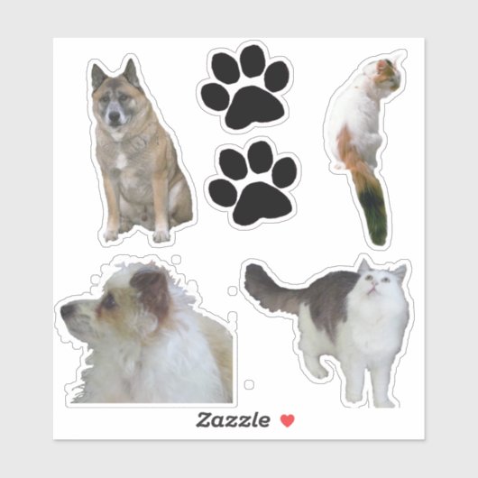 Vinyl Sticker - Katzen und Hunde (Blatt)