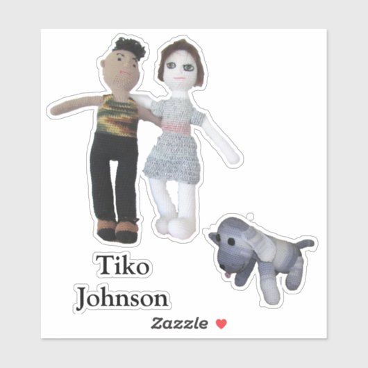 Vinyl Sticker - Paar und Hund (Blatt)