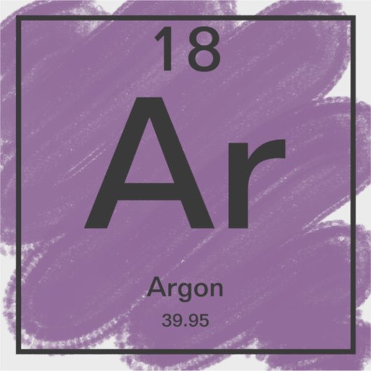 Vinyl Sticker Periodic Table Argon (Vorderseite)