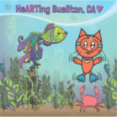 Vinyl Sticker - Scuba Cat - Buellton.Art (Vorderseite)