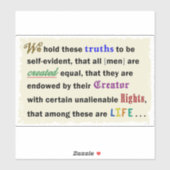 Vinyl sticker with a declaration. (Blatt)