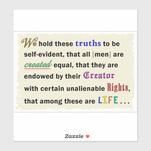 Vinyl sticker with a declaration. (Blatt)