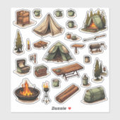 Vinyl Stickers aus Camping nach Maß geschnitten Aufkleber (Blatt)