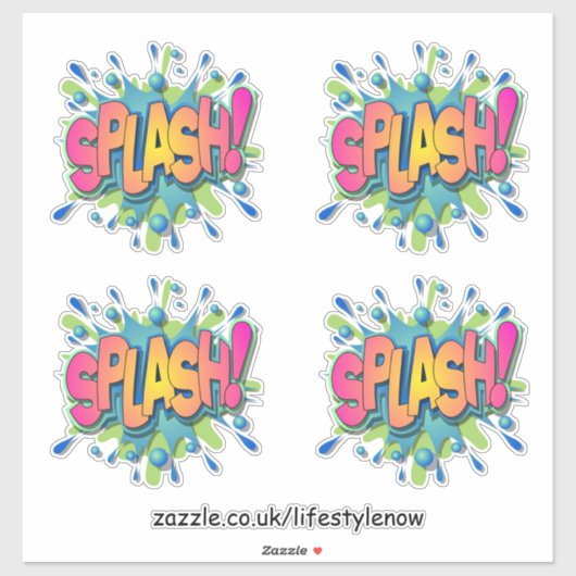Vinyl Stickers ausschneiden - Splash Design Aufkleber (Blatt)