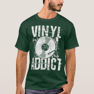 Vinyl-Süchtiger - Retro-Musik-DJ Old School-Shirt T-Shirt
