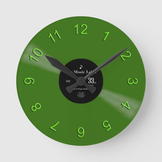 Vinyl Time Runde Wanduhr (Vorderseite)
