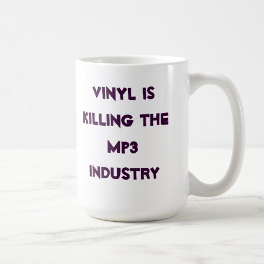 Vinyl tötet die Industrie MP3 Kaffeetasse (Rechts)