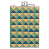 Vinyl-ummantelte Flasche - Blaue Dreiecke Flachmann (Rückseite)