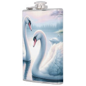Vinyl ummantelte Flasche, Schwäne in einem ruhigen Flachmann (Links)