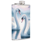 Vinyl ummantelte Flasche, Schwäne in einem ruhigen Flachmann (Rechts)