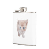 Vinyl ummantelter Kolben mit Niedlichem Katzenbild Flachmann (Links)