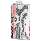 Vinyl umwickelte Flasche – Abstract Land Flachmann (Links)