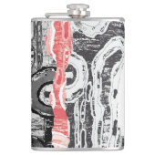 Vinyl umwickelte Flasche – Abstract Land Flachmann (Vorderseite)