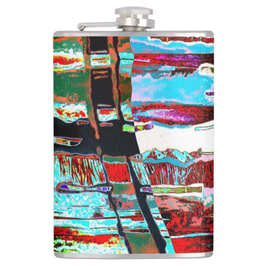 Vinyl umwickelte Flasche – Collapse Reflection Abs Flachmann (Vorderseite)