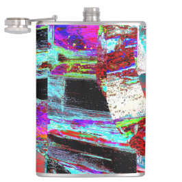 Vinyl umwickelte Flasche – Neon Pulse Flachmann