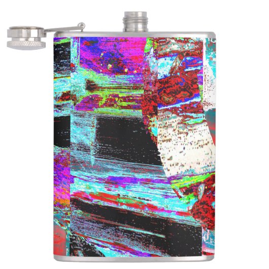Vinyl umwickelte Flasche – Neon Pulse Flachmann (Geöffnet)