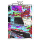 Vinyl umwickelte Flasche – Neon Pulse Flachmann (Vorderseite)