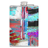Vinyl umwickelte Flasche – Neon Pulse Flachmann (Rückseite)