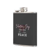 Vinyl umwickelte Flasche Valentinstag Frieden Flachmann (Links)