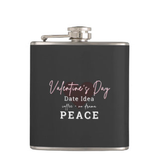 Vinyl umwickelte Flasche Valentinstag Frieden Flachmann