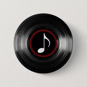 Vinyl- und Musiknote Button
