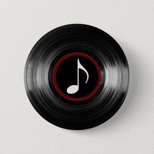 Vinyl- und Musiknote Button (Vorderseite)