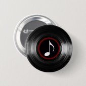 Vinyl- und Musiknote Button (Vorne & Hinten)