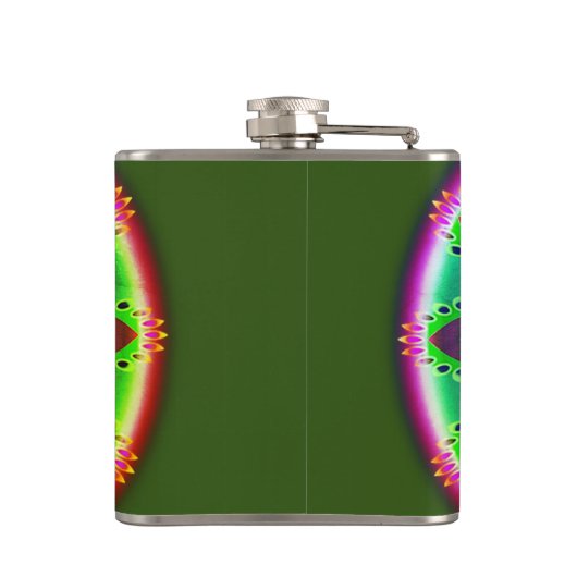 Vinyl verpackt Custom angesagt Flask Psychedelia Flachmann (Rückseite)