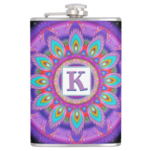 Vinyl verpackt Custom angesagt Flask Psychedelic Flachmann (Vorderseite)