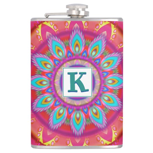 Vinyl verpackt Custom angesagt Flask Psychedelic Flachmann (Vorderseite)