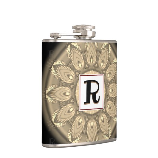 Vinyl verpackt Custom angesagt Flask sepia psyched Flachmann (Rechts)