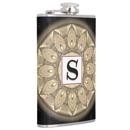 Vinyl verpackt Custom angesagt Flask sepia psyched Flachmann (Rechts)