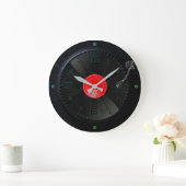 Vinyl Vibes Retro Wall Clock Große Wanduhr (Zuhause)