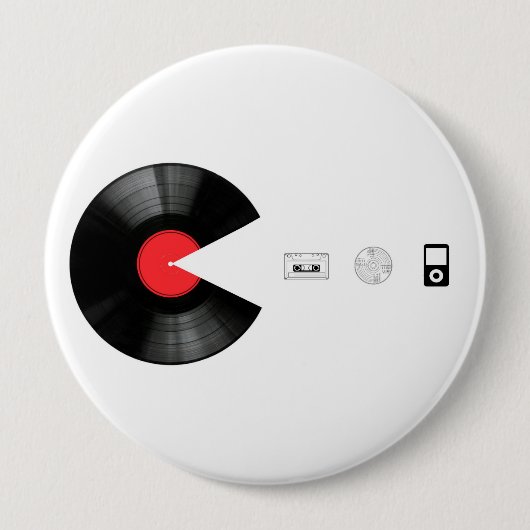 VINYL VILLAIN isst ALLES Button (Vorderseite)