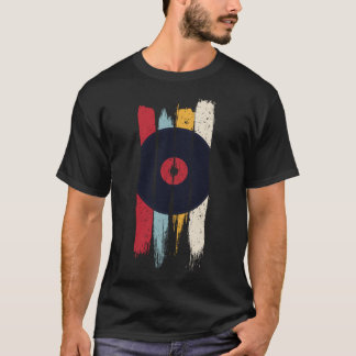 Vinyl Vintag Retro Music Platten farbig T-Shirt