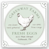 Vinyl Window Sticker FRESH EGGS with HEN (Vorderseite)