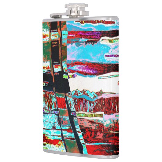 Vinyl Wrapped Flask – Collapse Reflection Abstract Flachmann (Links)