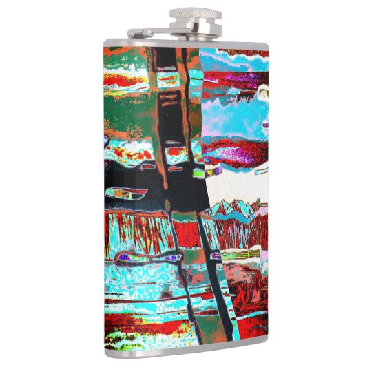 Vinyl Wrapped Flask – Collapse Reflection Abstract Flachmann (Rechts)