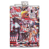 Vinyl Wrapped Flask – Fragmented Pulse Flachmann (Vorderseite)