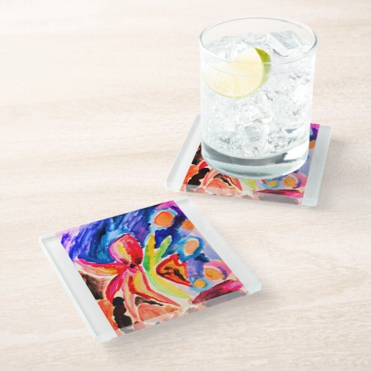 Vinyl Wrapped Flask Glasuntersetzer (Schrägansicht)