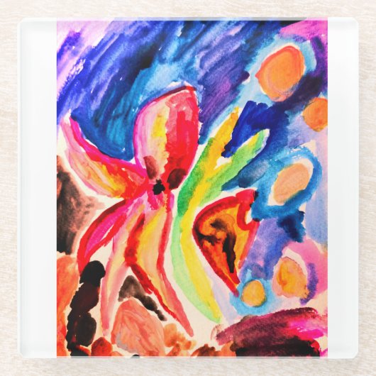 Vinyl Wrapped Flask Glasuntersetzer (Vorderseite)