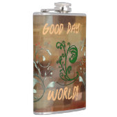 Vinyl Wrapped Flask "Good Day World" Flachmann (Rechts)