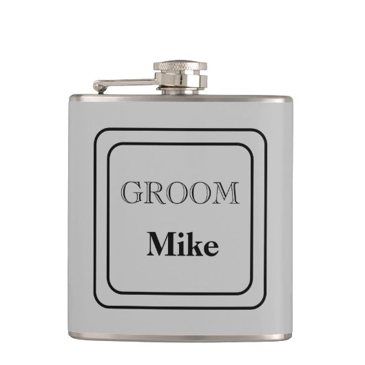 Vinyl Wrapped Flask Groom Flachmann (Vorderseite)
